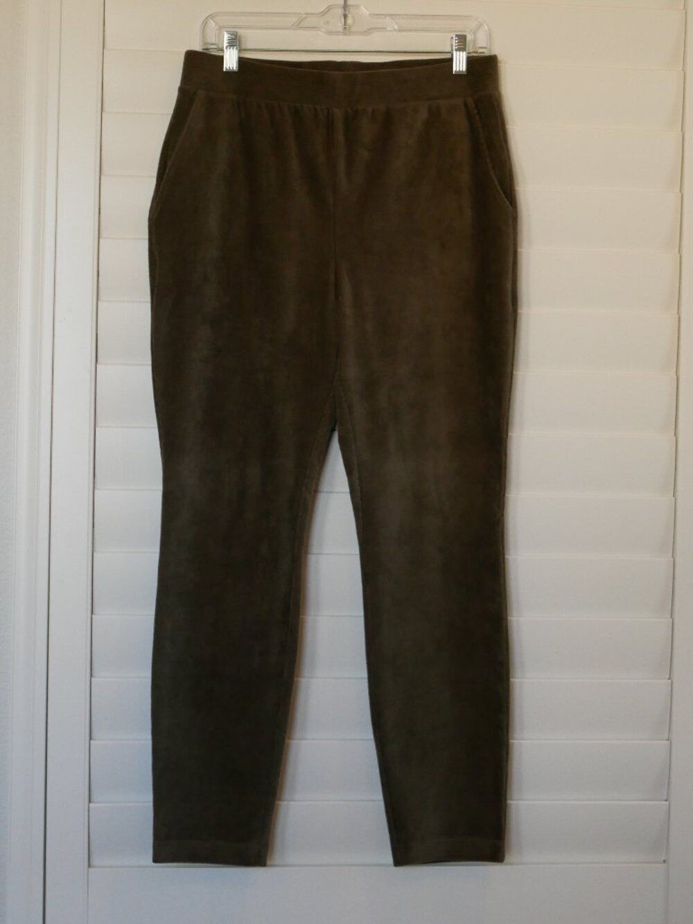 Lands' End Soft Corduroy Leggings, Forest Green Size M